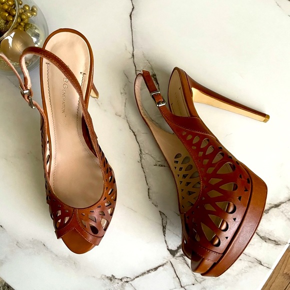 BCBGeneration Leather Duncan Saddle Vachetta Heels - Picture 6 of 10